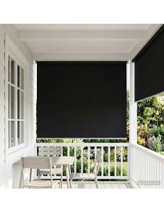 Voletta a rullo con protezione UV Nero 180 x 140 cm Poliestere