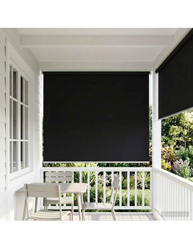 Voletta a rullo con protezione UV Nero 160 x 140 cm Poliestere