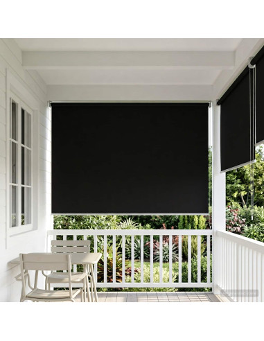 Voletta a rullo con protezione UV Nero 120 x 140 cm Poliestere