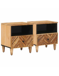 Comodino 2 pcs Marrone 50 x 33 x 60 cm Legno di mango massello