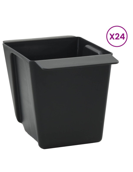 Fioriere per Euro pallet 24 pcs Nero 13,5 x 9 x 9,5 cm