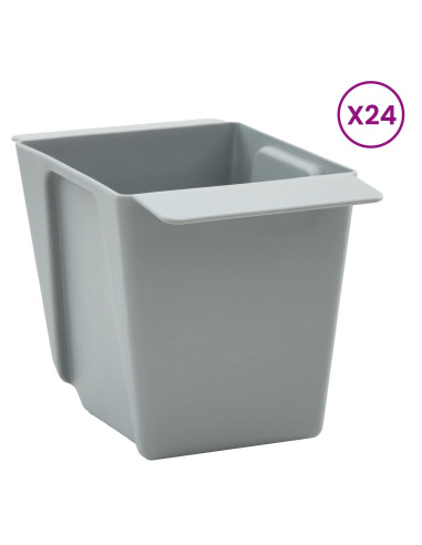 Fioriere per Euro pallet 24 pcs Grigio chiaro 13,5 x 9 x 9,5 cm