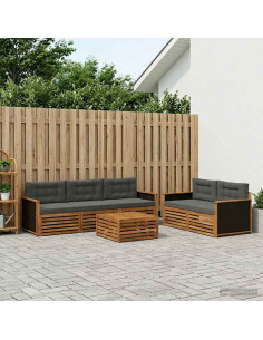 Set di divani da esterno 6 pcs Naturale e Antracite