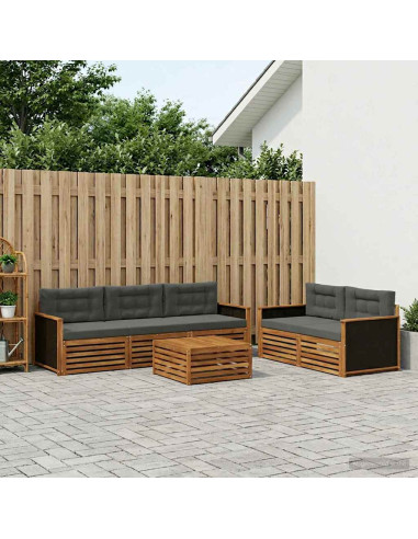 Set di divani da esterno 6 pcs Naturale e Antracite