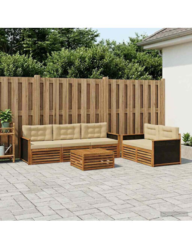 Set di divani da esterno 6 pcs Naturale e Beige