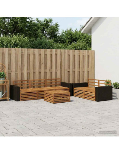 Set di divani da esterno 6 pcs Naturale