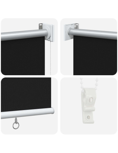Voletta a rullo con protezione UV Nero 180 x 140 cm Poliestere