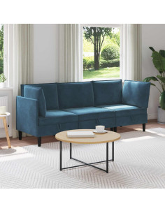 Set di mobili per il soggiorno con cuscino 3 pcs Blu Velluto