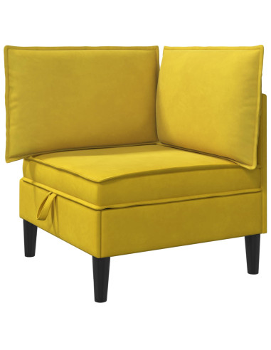 Set di mobili per il soggiorno con cuscino 6 pcs Giallo Velluto