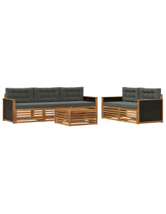 Set di divani da esterno 6 pcs Naturale e Antracite 2