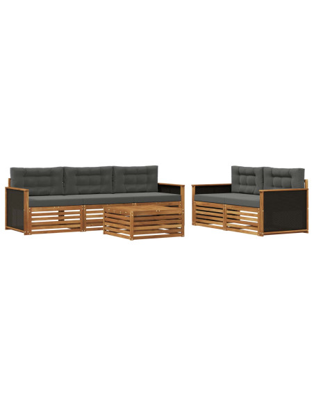 Set di divani da esterno 6 pcs Naturale e Antracite