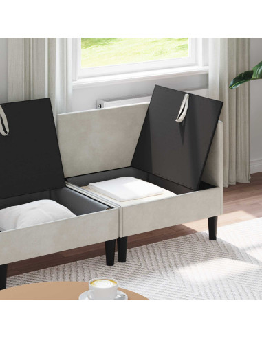 Set di mobili per il soggiorno con cuscino 4 pcs Crema Velluto