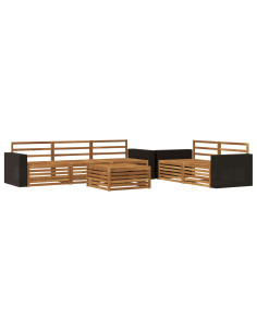 Set di divani da esterno 6 pcs Naturale 2