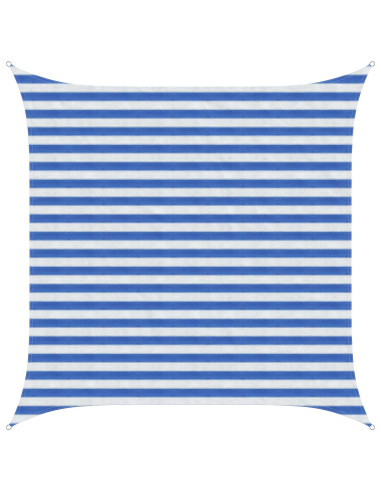 Telo Ombra Blu e Bianco 2,5 x 2,5 m HDPE