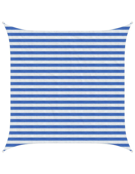 Telo Ombra Blu e Bianco 2,5 x 2,5 m HDPE