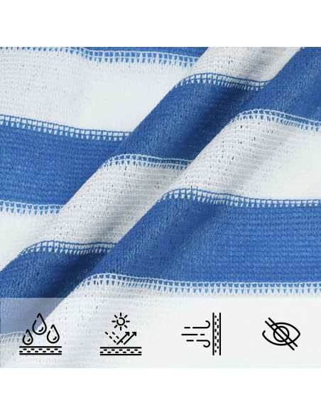 Telo Ombra Blu e Bianco 6 x 7 m HDPE