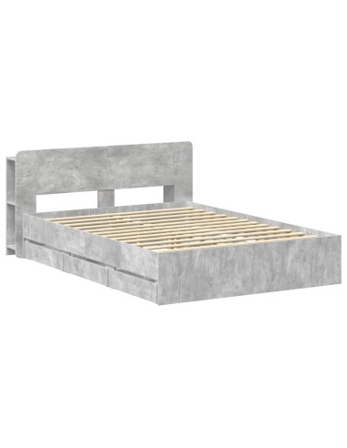 Telaio del letto con storage Grigio Cemento 150 x 200 cm