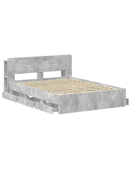 Telaio del letto con storage Grigio Cemento 150 x 200 cm