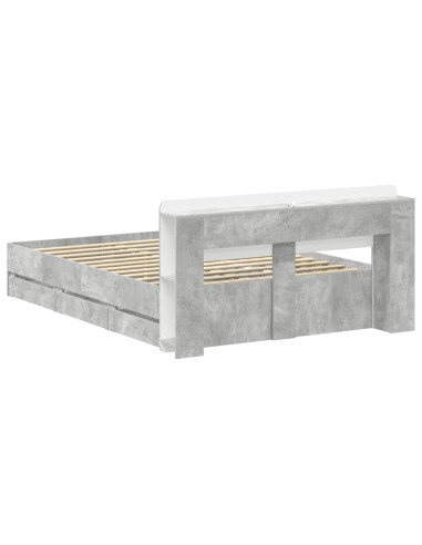 Telaio del letto con storage Grigio Cemento 150 x 200 cm
