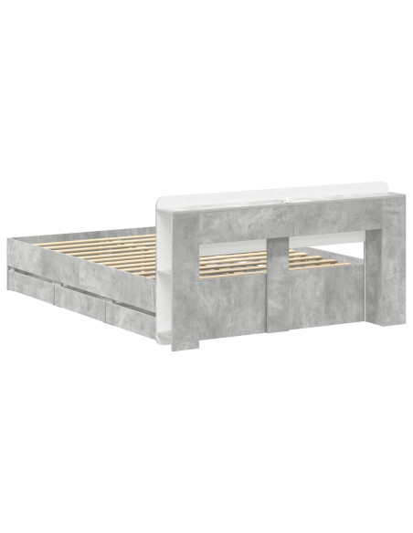 Telaio del letto con storage Grigio Cemento 150 x 200 cm