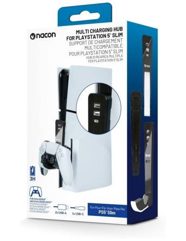 PS5 Nacon Base di Ricarica Dual Sense/Edge + Hub USB