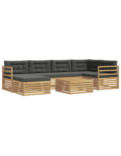 Set di divani da esterno con cuscino 7 pcs Bianco e Antracite 2