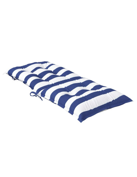 Cuscini Sedia Schienale Basso 6 pz a Righe Blu e Bianche Oxford