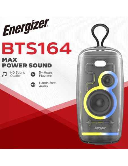 SPEAKER BT + 2400MAH ENERGIZER PORTABLE IPX65