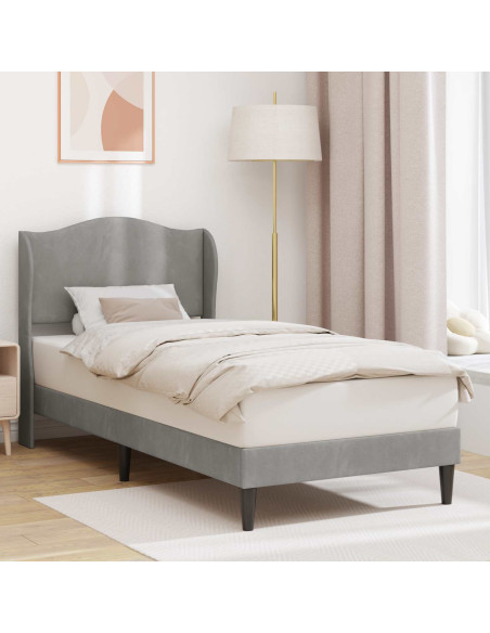 Struttura del letto Grigio Chiaro 100 x 200 cm Velluto