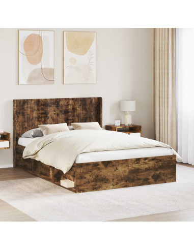 Testiera Letto Rovere Fumo Legno ingegnerizzato