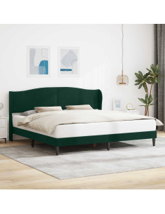 Struttura del letto Verde Scuro 180 x 200 cm Velluto