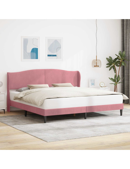 Struttura del letto con testiera Rosa 180 x 200 cm Velluto
