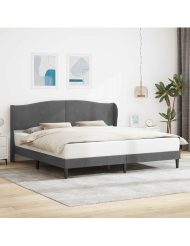Struttura del letto Grigio Scuro 200 x 200 cm Velluto