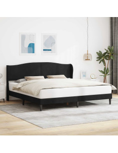 Struttura del letto con testiera Nero 200 x 200 cm Velluto