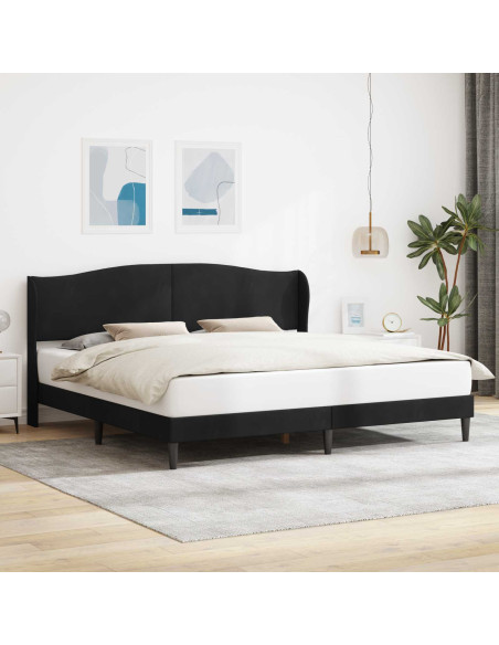 Struttura del letto con testiera Nero 200 x 200 cm Velluto