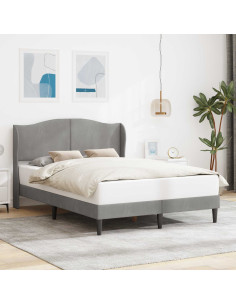 Struttura del letto Grigio Chiaro 140 x 190 cm Velluto