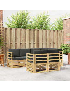 Set di divani da esterno 7 pcs Bianco e Antracite