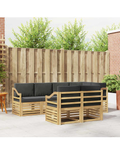 Set di divani da esterno 7 pcs Bianco e Antracite