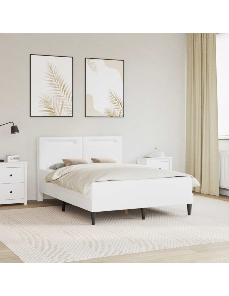 Struttura del letto con testiera Bianco 160 x 200 cm Similpelle