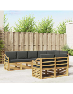 Set di divani da esterno 8 pcs Bianco e Antracite