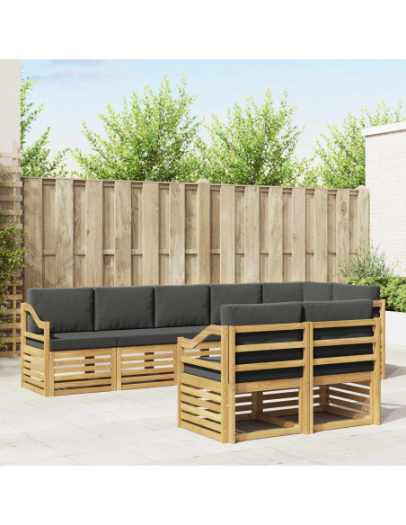 Set di divani da esterno 8 pcs Bianco e Antracite