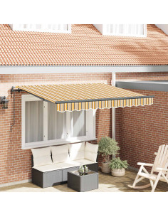 Tenda Retrattile Giallo e Grigio 250 x 200 cm Tessuto