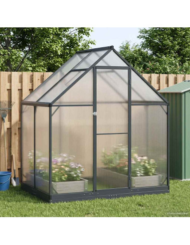 Serra da Giardino con porta Antracite 183,5 x 123 x 207 cm