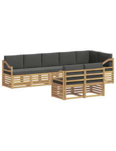 Set di divani da esterno 8 pcs Bianco e Antracite 2