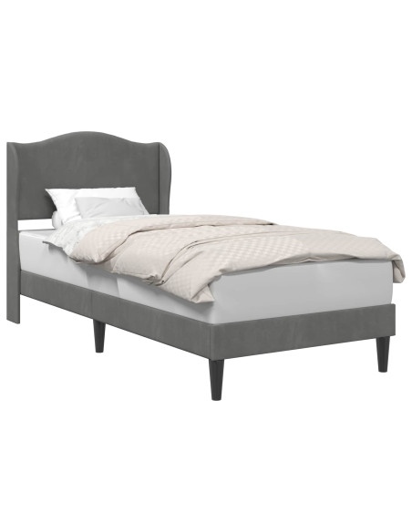 Struttura del letto Grigio Scuro 100 x 200 cm Velluto