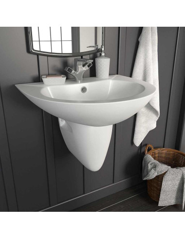 Lavabo Bianco 52 x 45 x 49 cm Ceramica Smaltata