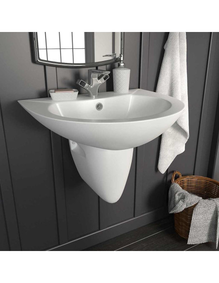 Lavabo Bianco 52 x 45 x 49 cm Ceramica Smaltata
