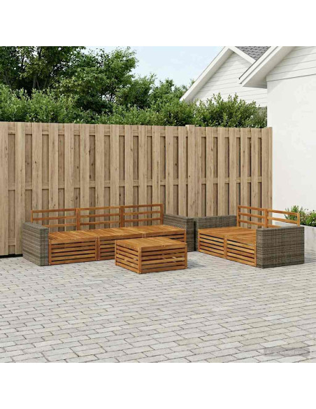 Set di divani da esterno 6 pcs Naturale