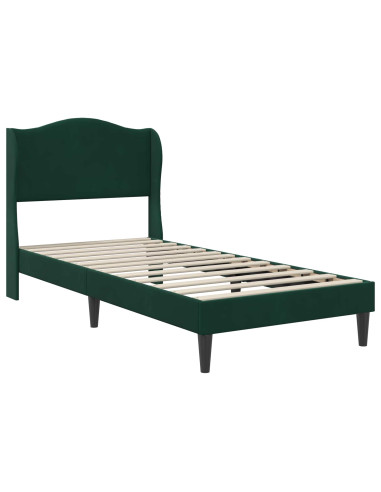 Struttura del letto Verde Scuro 100 x 200 cm Velluto
