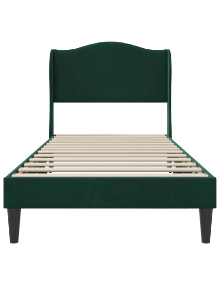 Struttura del letto Verde Scuro 100 x 200 cm Velluto